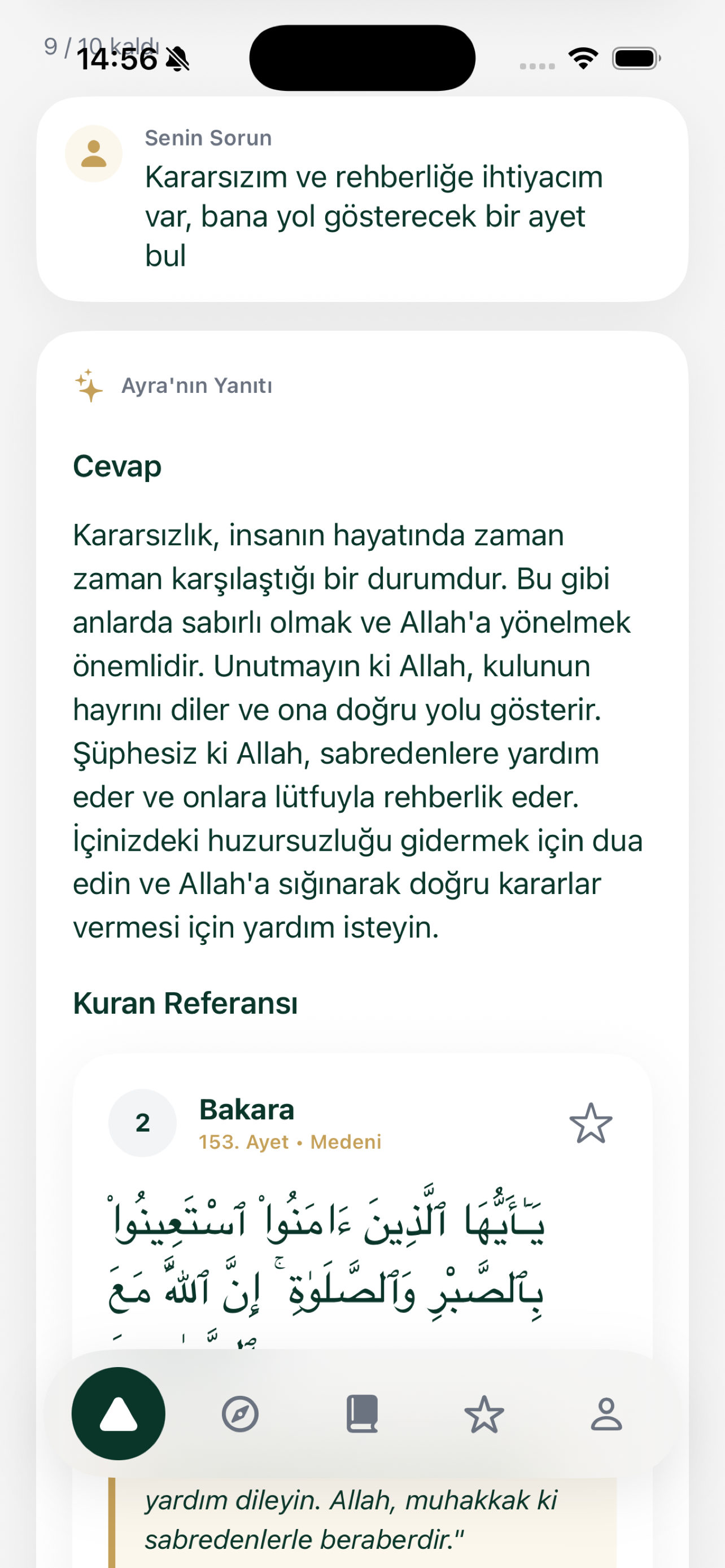 Ayra Uygulaması Tefekkür Ekranı